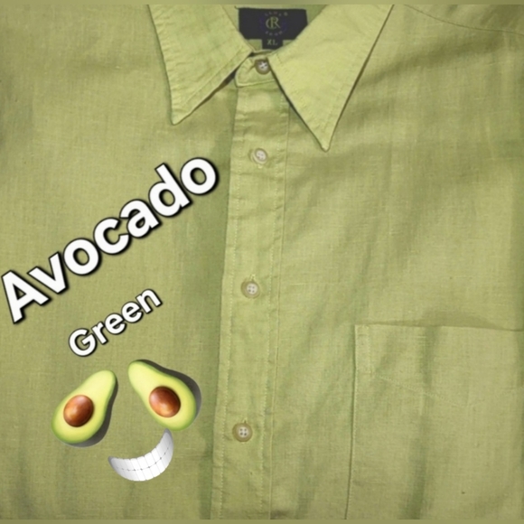Racket Room Mens XL 🥑 Green Linen Cotton Dress/Casual  Button down Shirt - Picture 1 of 8